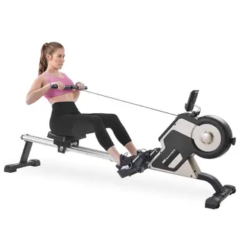 

Magnetic Rowing Machine Compact Indoor Rower with LED Monitor and 8-level Resistance Adjustment Fitness Equipment for Home Gym