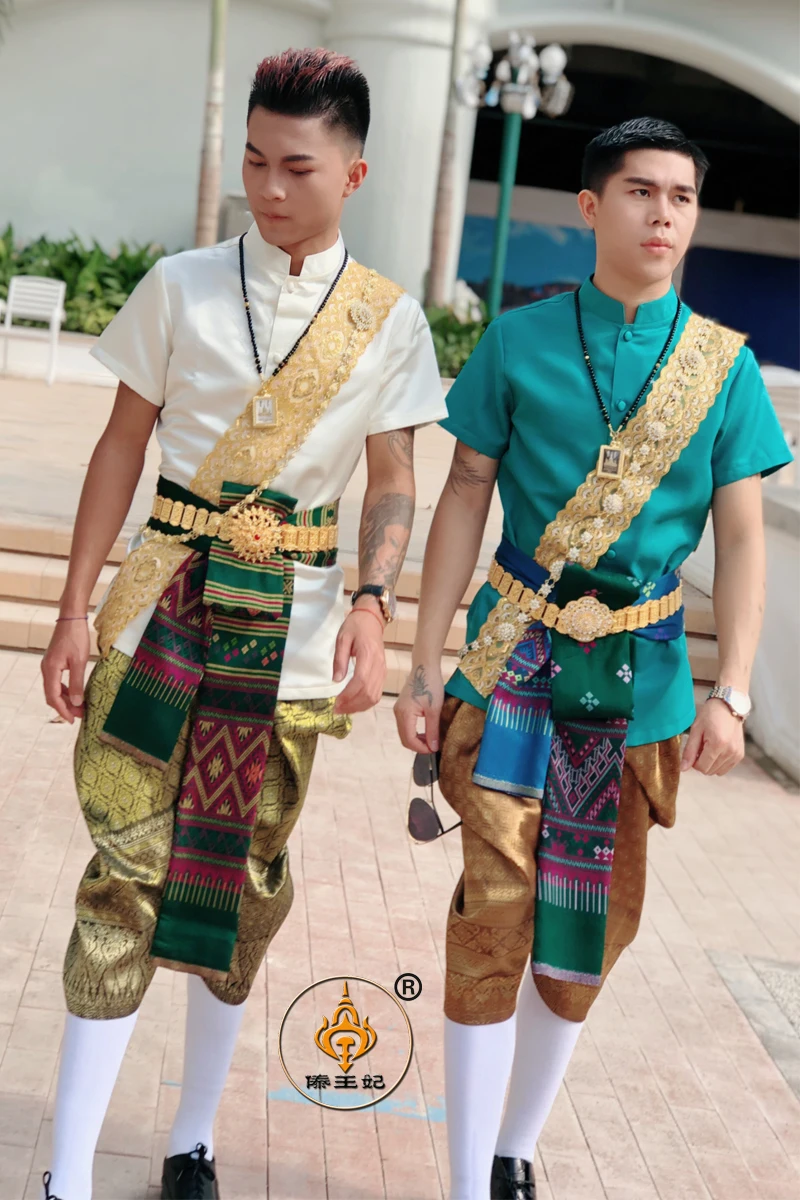 タイの伝統的な服エスニックスタイル夏半袖ラオス ahom シャンタイ  