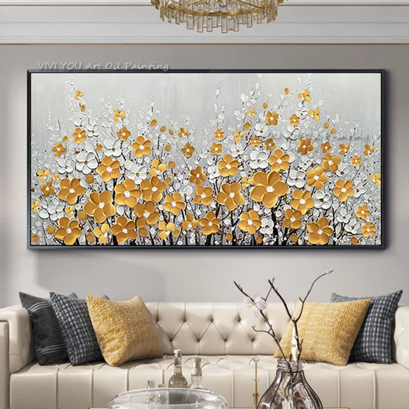 

Palette Knife Gold money Tree Painting Modern landscape Handmade Oil Painting On Canvas Wall Art Picture For Home Office Decor