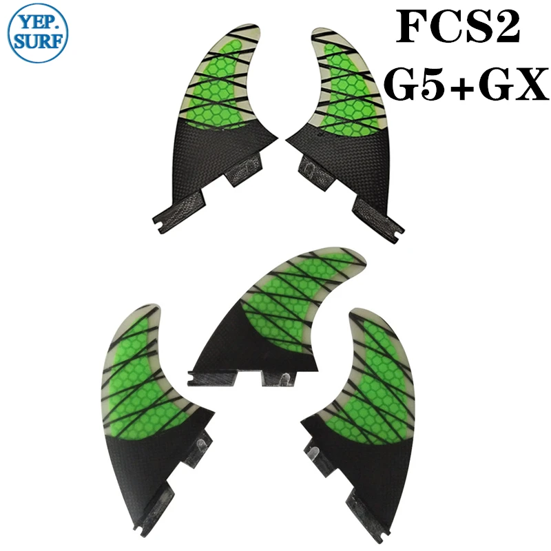 Доска для серфинга FCS2 плавники (доска серфинга) Honeycomb Carbon 5 шт. в комплекте плавник