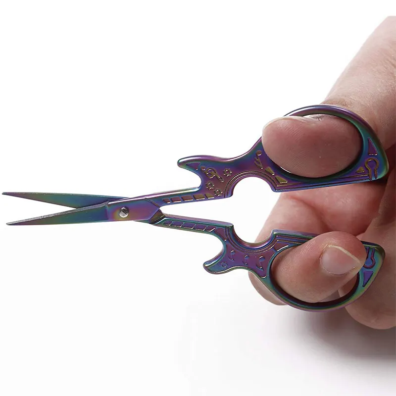 MIUSIE1Pcs Guitar Shape Embroidery Tailor Scissors Vintage Antique Fine Stitch Retro Fabric Cut Trim Shear Sewing Tailor Scissor