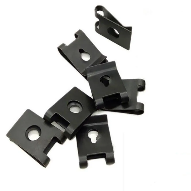 20Pcs Auto Fastener Clip Car Engine Fender Bumper Guard M4 U Type Screw Base Clips Nut Mounting Fastener Clamp