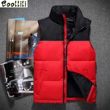 

Boolili winter fashion men's stand collar 90% White duck down Vests waistcoats jackets coats parkas outerwears