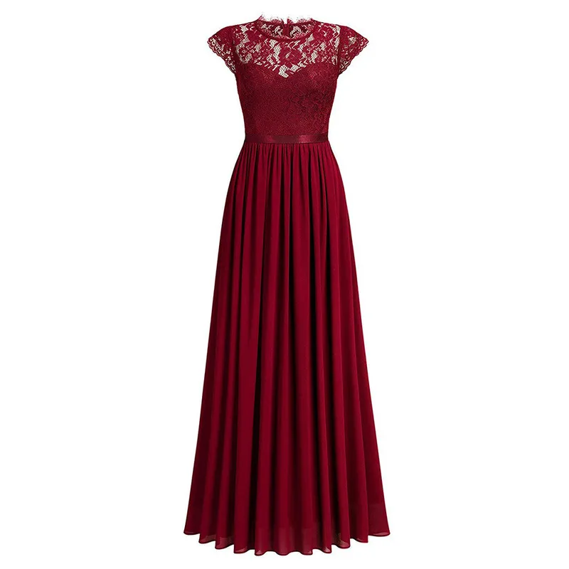 Bridesmaid Dresses Women Ball Sexy Prom Long Dress Sleeveless Lace Burgundy Bridesmaid Dresses Vestidos De Fiesta De Noche