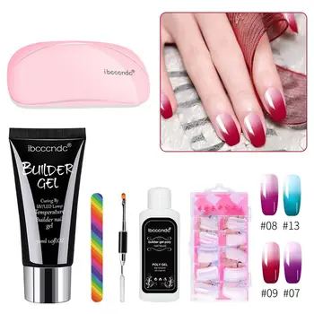 

Professional Nail Extension Poly Gel Set With Nial Tips Dual Form Qiuck Dry Polygel Builder Gel For Manicure Finger Extension