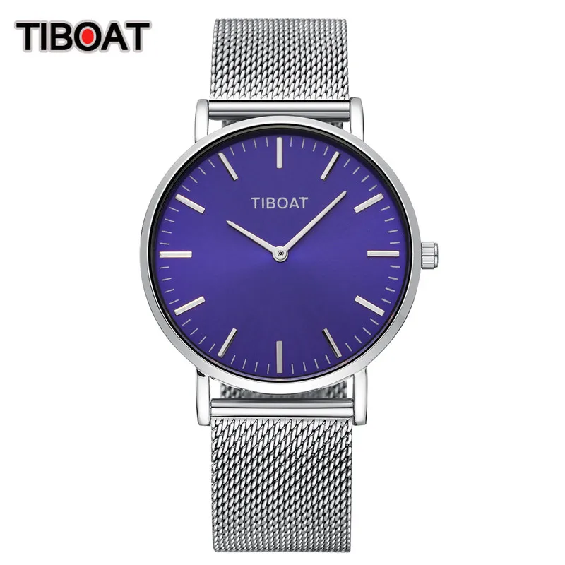 silver blue TIBOAT, высокое качество, женские часы, Роскошные, Япония, кварцевый механизм, нержавеющая сталь, розовое золото, водонепроницаемые наручные часы, relogio feminino - Цвет: silver blue