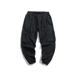 FORN3 мужские повседневные брюки с резинками на щиколотках в американском стиле, трендовые свободные брюки Hello с несколькими карманами