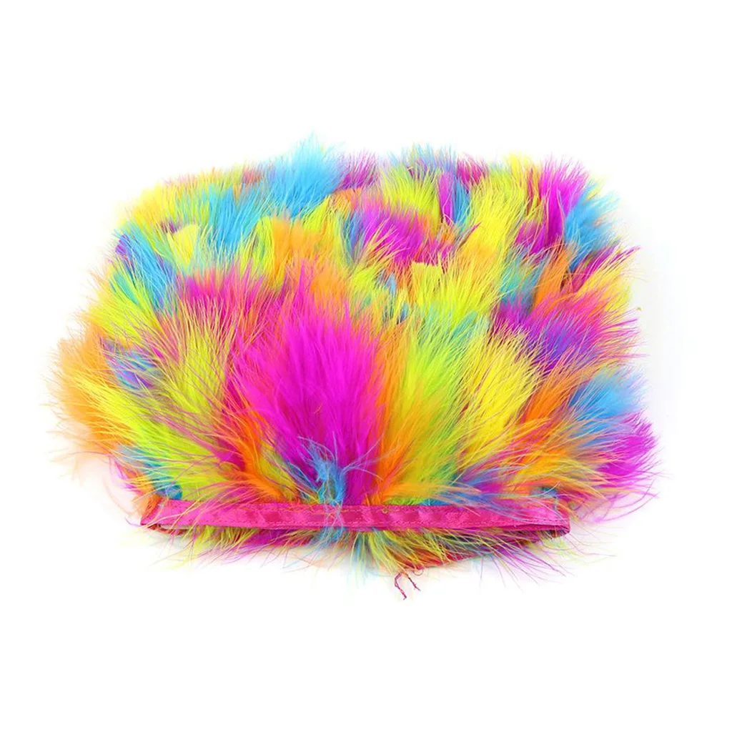 2 Meter  Turkey Feather Trimmings Trim Cloth Clothing Decoration Costume Crafting Making Tassels Streamer