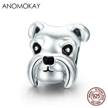 

Anomokay Real 925 Sterling Silver Lovely Schnauzer Dog Beads fit Bracelet Necklace Cute S925 Silver Animal Bead for DIY Jewelry