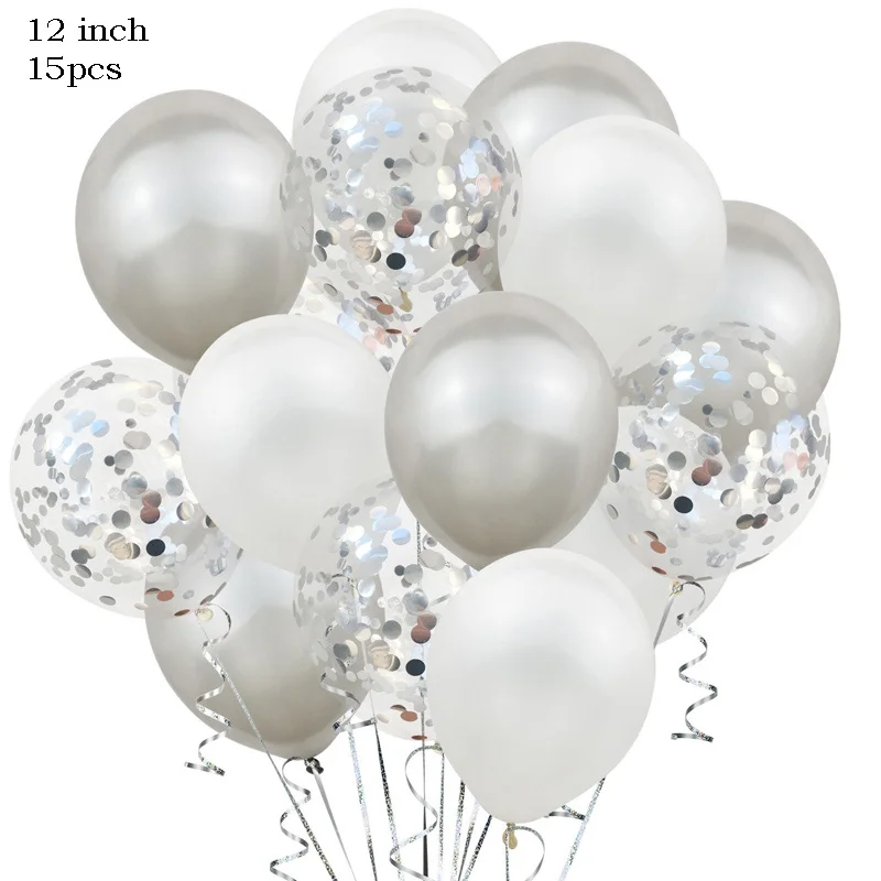 10pcs/lot 12inch Latex Balloons And Colored Confetti Birthday Party Decorations Mix Rose Wedding Decoration Helium Ballon - Цвет: 23