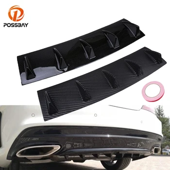 

POSSBAY Car Lower Rear Bumper Lip Diffuser Spoiler Fin Shark ABS Auto Back Bumper Spoiler Splitter Auto Decoration Accessories