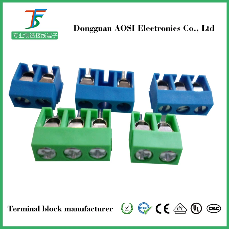 100 шт. KF301-2 P винт 5,0 мм клеммный блок 2 Pin 3 Pin соединяемый pcb клеммный блок разъем