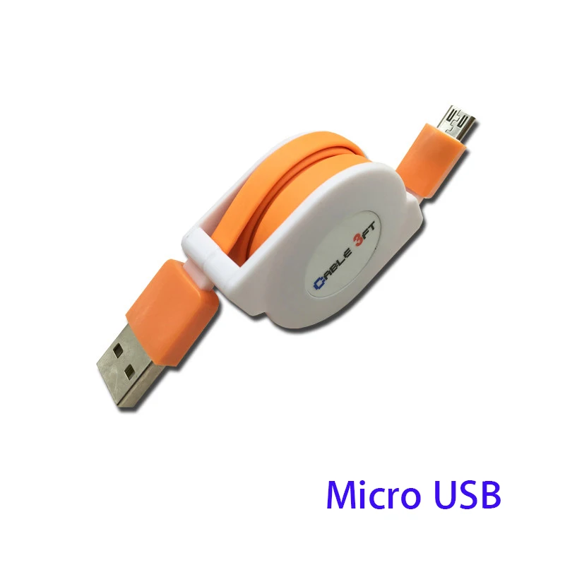 2 м 3 м Micro USB Выдвижной кабель для samsung Galaxy J4 J6 J8 huawei honor 10i 20i 8x Y7 Y9 p samrt портативный кабель для зарядного устройства - Цвет: Orange Micro usb