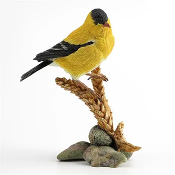 

Sales Creative Bird Art Sculpture Goldfinch Wheat Statue Animals Figurine Resin Art&Craft Home Decoration R1818