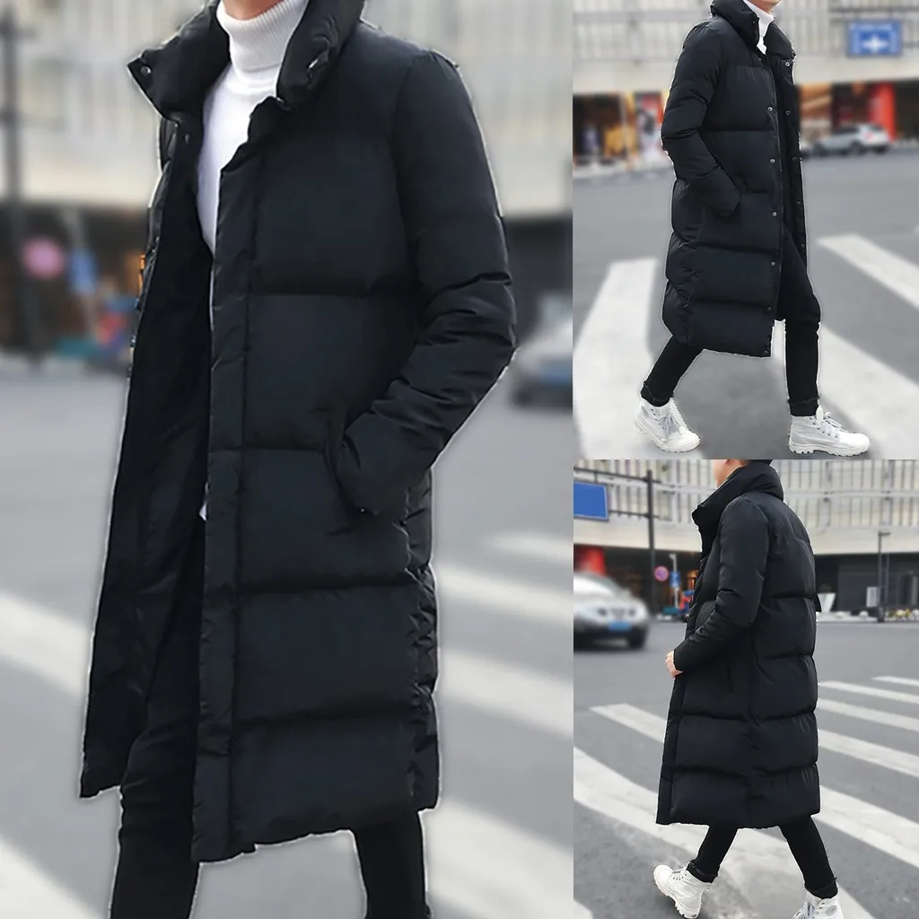 Мужское зимнее однотонное теплое пальто средней длины, утолщенная толстовка с капюшоном, удобная короткая куртка с хлопковой подкладкой