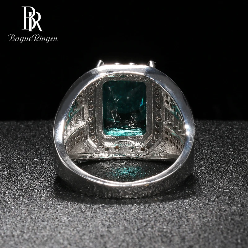 Bague Ringen, роскошные ювелирные украшения, серебро 925, кольцо для женщин, прямоугольные драгоценные камни, геометрические изумруды, Женский Подарок на годовщину