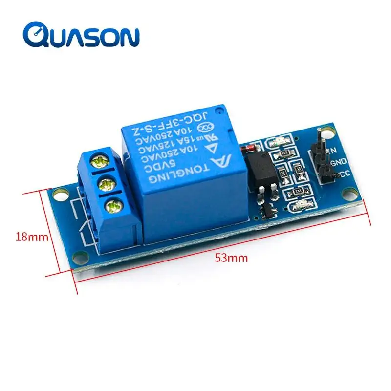 Módulo de relé de 1 canal, 5V, con aislamiento de acoplamiento óptico, MCU, placa de expansión, alto/activador por flanco ► Foto 2/6