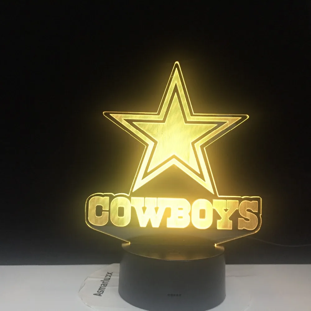 Cowboys Оптическая иллюзия света сенсорный сенсор Детские ночник для офиса 16 цветов декоративные 3D подарок Прямая поставка