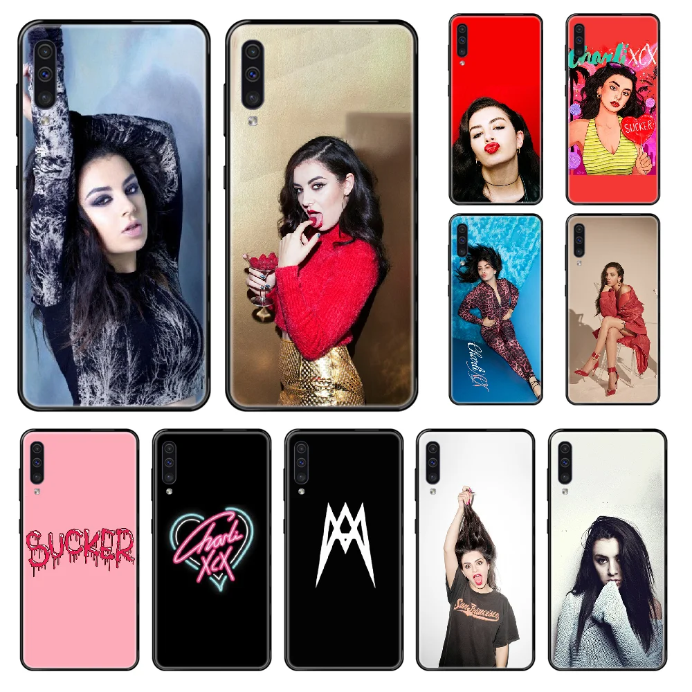 Чехол для телефона Charli XCX singer Samsung Galaxy A 3 5 6 7 8 20 40 50 70 71 E S Plus 2016 2017 2018 черный