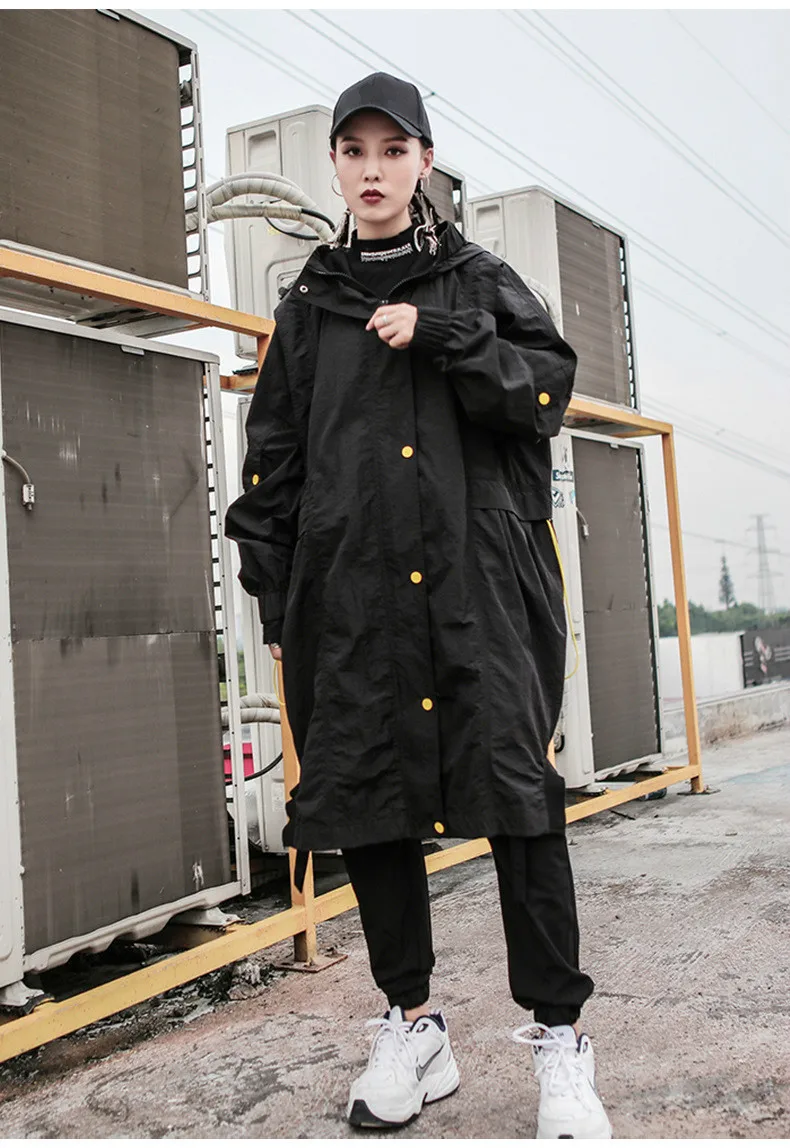 Max LuLu/Новинка года; Осенняя корейская модная женская одежда в стиле панк; женские винтажные длинные тренчи с капюшоном; Повседневная ветровка; большие размеры женский пол негабаритный Уличная одежда