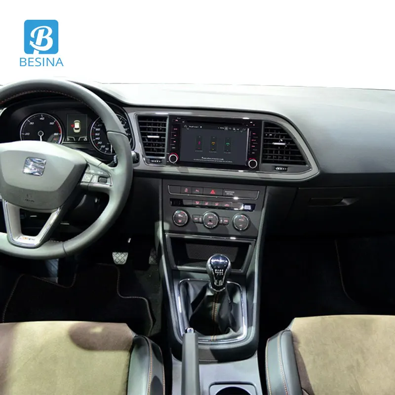 Top Besina 1 Din Android 9.0 Car DVD Player For Seat Leon 2014 2015 2016 2017 Multimedia Radio GPS Navigation WIFI Auto Stereo IPS 5