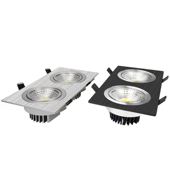 

Dimmable Recessed LED Ceiling Dual Downlights 30W 20W 14W 10W Super Bright Warm White / white Dual COB Square Light Ceiling Down