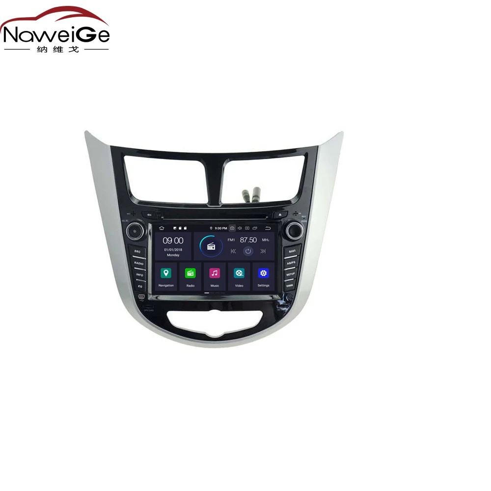 NaweiGe 7-дюймовый Android Восьмиядерный 9 0 PX5 4 + 32 ГБ Автомобильный dvd для Hyundai Verna/Accent/Solaris