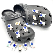 

New Cute Cartoon Astronaut Rocket Icon DIY Croc Clogs Accessories Novel Shoe Pins Decoration Fit Child's Slippers Shoe Charms
