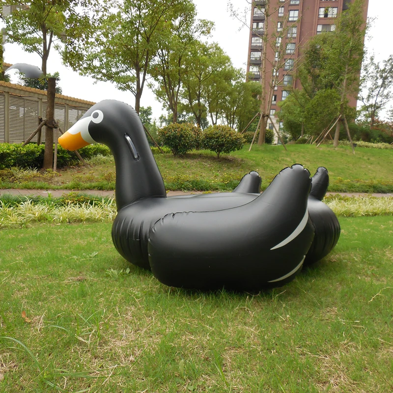 150cm-Adult-Child-Inflatable-Black-Swan-Pool-Inflatable-Ride-on-Duck-Toys-Swimming-Floats-Water-Beach (2)