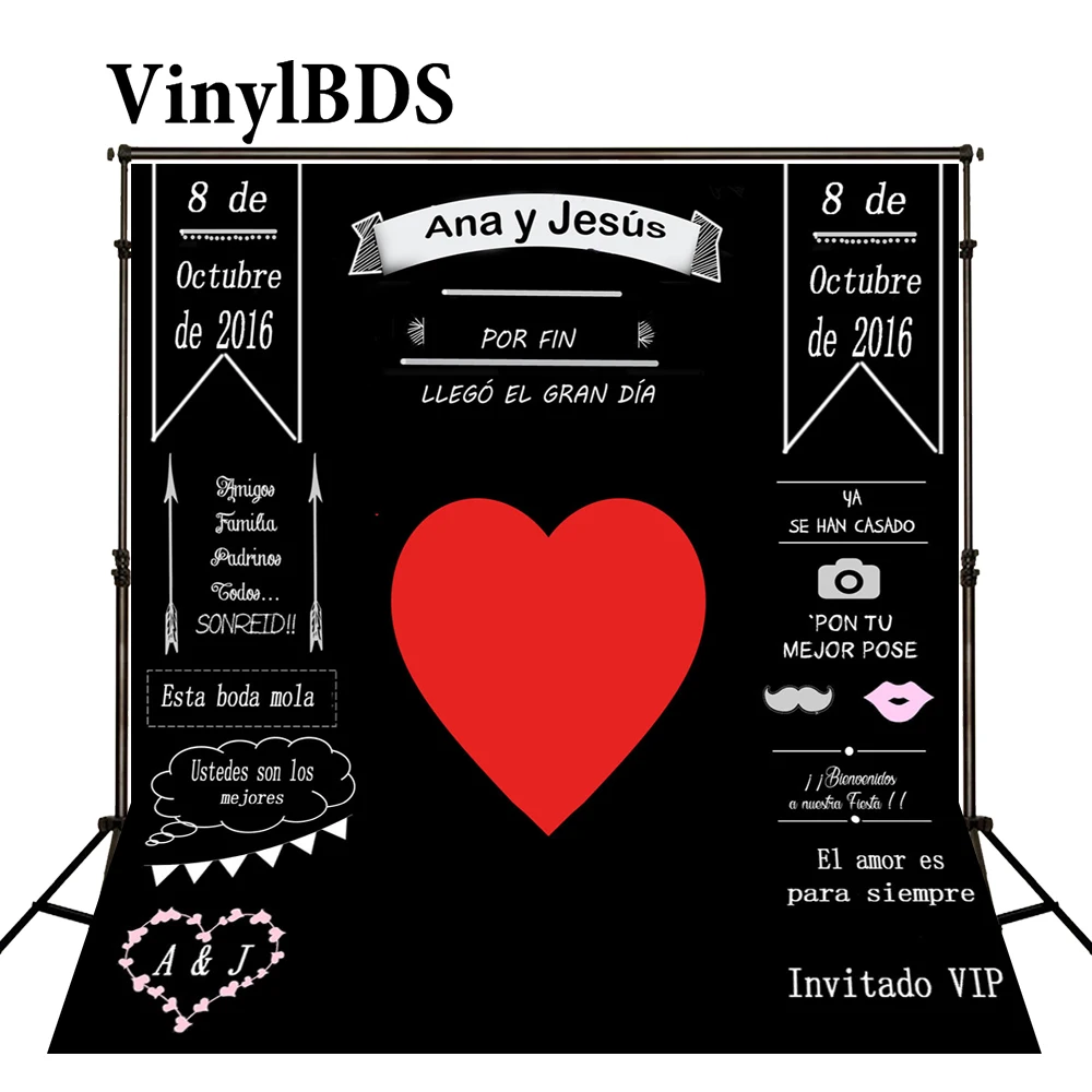 

Kate Custom Wedding Blackboard Name Date Photocall Photography Studio Wedding Background Photo Backdrop Invite Signature J01682