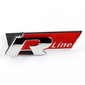 

3D Red RLINE Car Front Grille Hood Sticker Emblem Badge Car Styling Logo For VW Volkswagen