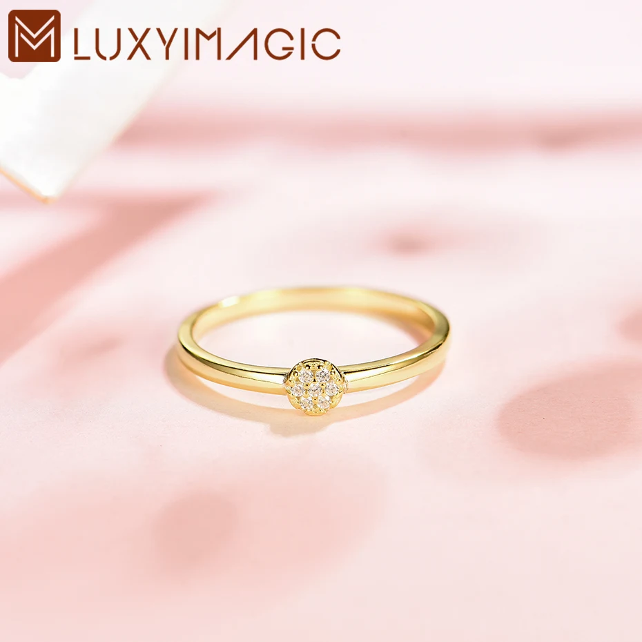 Luxyimagic 925 Стерлинговое Серебро Цирконий Крест Модные кольца для женщин Изящные