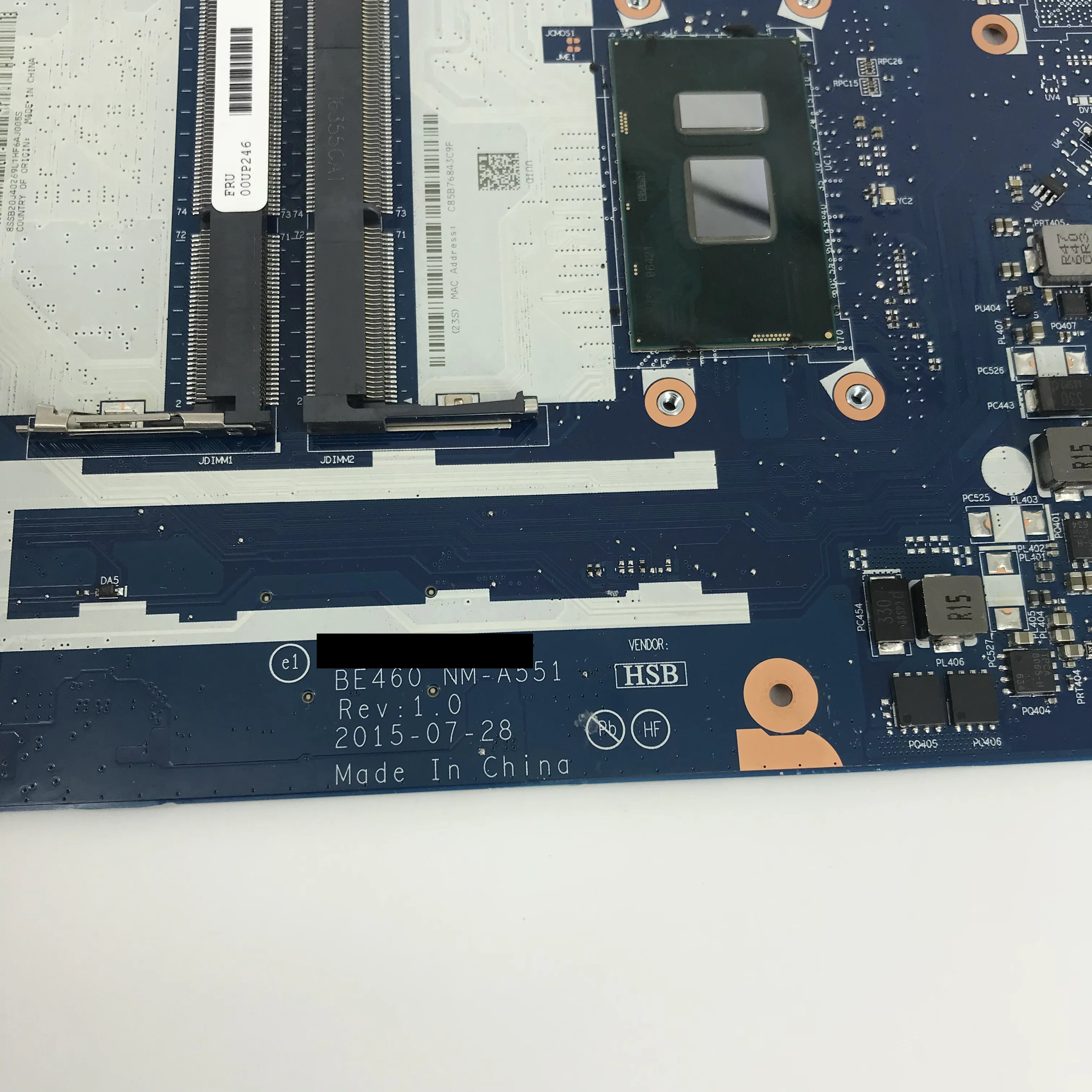 amazing  For Lenovo Thinkpad E460 14 inch Laptop motherboard 00UP246 BE460 NM-A551 I3-6100U test 100%