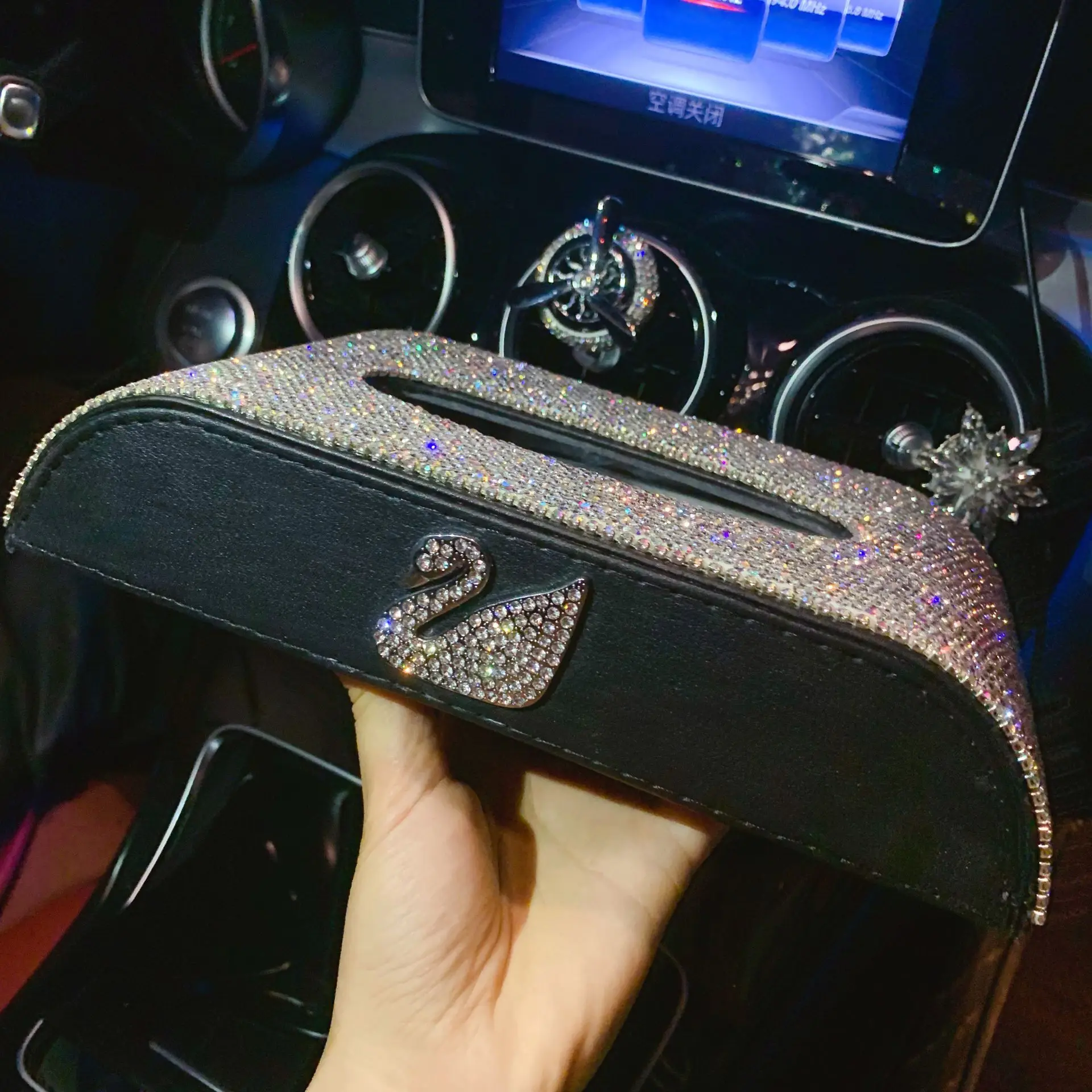 Алмазный автомобильный держатель, коробка для салфеток, украшение автомобиля, звездное сверло, автомобильная коробка для салфеток, покрытие салона автомобиля