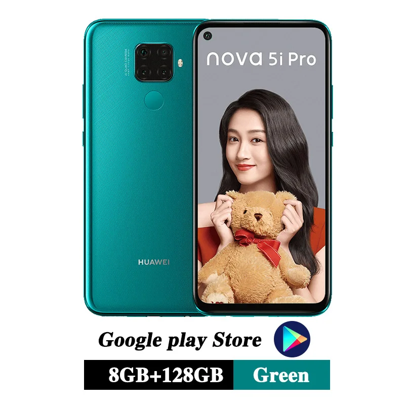 8G 128G green Мобильный телефон huawei Nova 5I Pro, 8 ГБ, 128 ГБ, 6,26 дюймов, Kirin 810, четыре ядра, Поддержка Google play, отпечаток пальца, ID, 48MP, четырехъярусная камера - Цвет: 8G 128G green