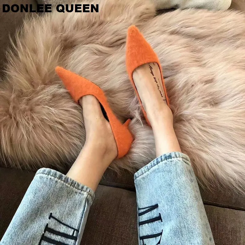 Fashion Feather Brand Pumps Shoes Women Thin High Heel Shoe Pointed Toe Shallow Med Heel Work Shoe For Party Wedding Shoes Mujer Fashion Feather Brand Pumps Shoes Women Thin High Heel Shoe Pointed Toe Shallow Med Heel Work Shoe For Party Wedding Shoes Mujer