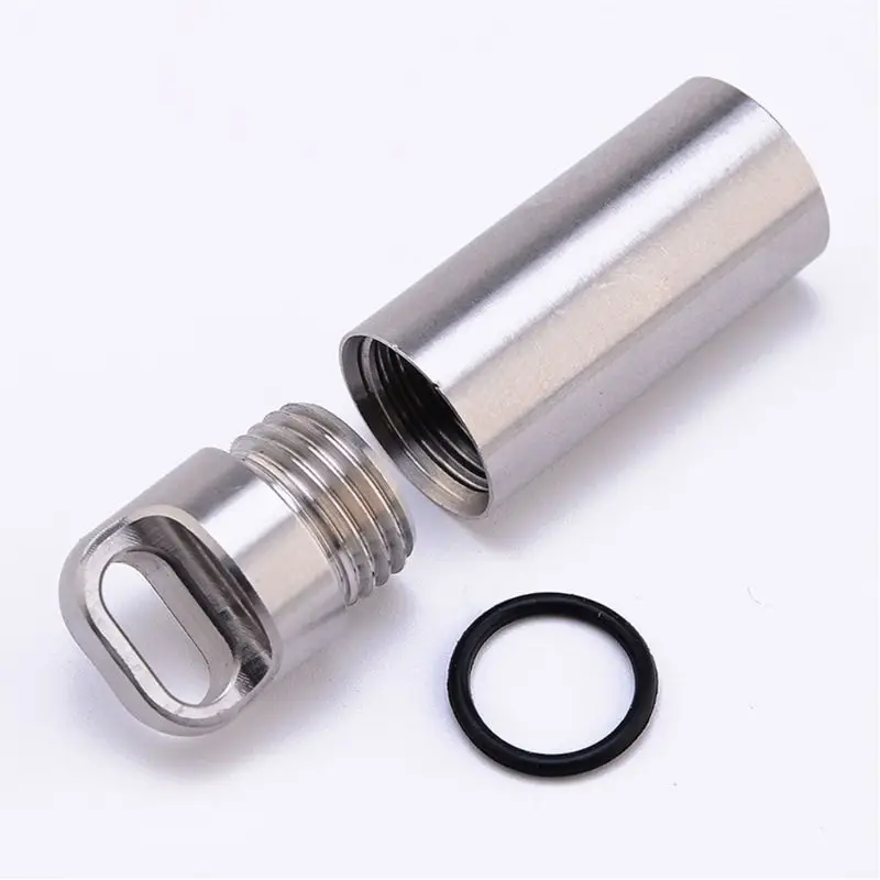 Tanque à Prova Mini Inoxidável Selado Garrafa Cápsula Multifuncional Pingente Sobrevivência Dwaterproof Água Protable Recipiente Case Aço Edc 3 Mini aço inoxidável edc selado garrafa cápsula
