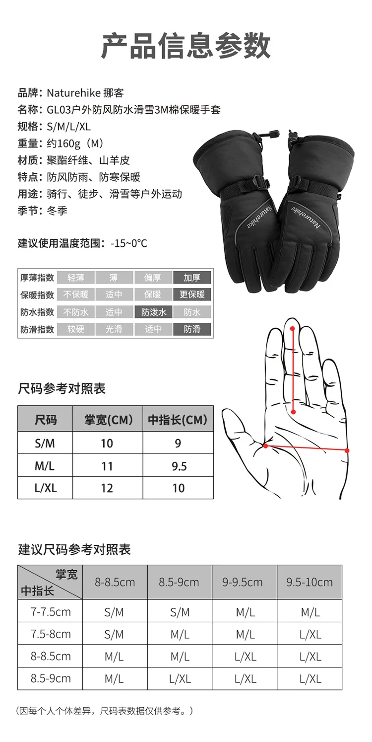 Naturehike флисовые перчатки теплые зимние ветрозащитные лыжные перчатки женские мужские водонепроницаемые перчатки для улицы