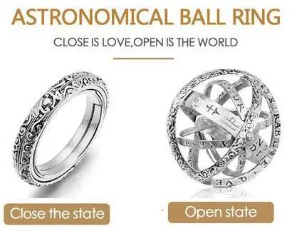 16th Century Astronomical Ring Ball Cosmic Engagement Rings Couple Lover Open And Merge Ring Unfolds Into Astronomical Sphere