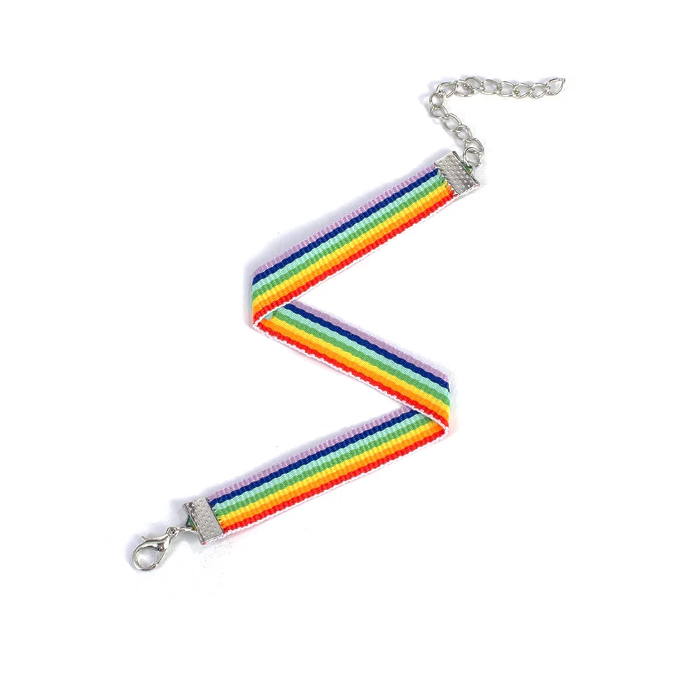 

12 Pieces Rainbow Bracelets LGBT Woven Wristband Lesbians Gays Bisexuals Braided Bracelets For Women Men Couple Fashion Jewelry