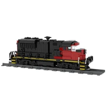 MOC High Speed Train SD70M-2 CN Building Blocks Track High-Tech Subway Transportation Bricks Model Toys For Kids Birthday Gifts