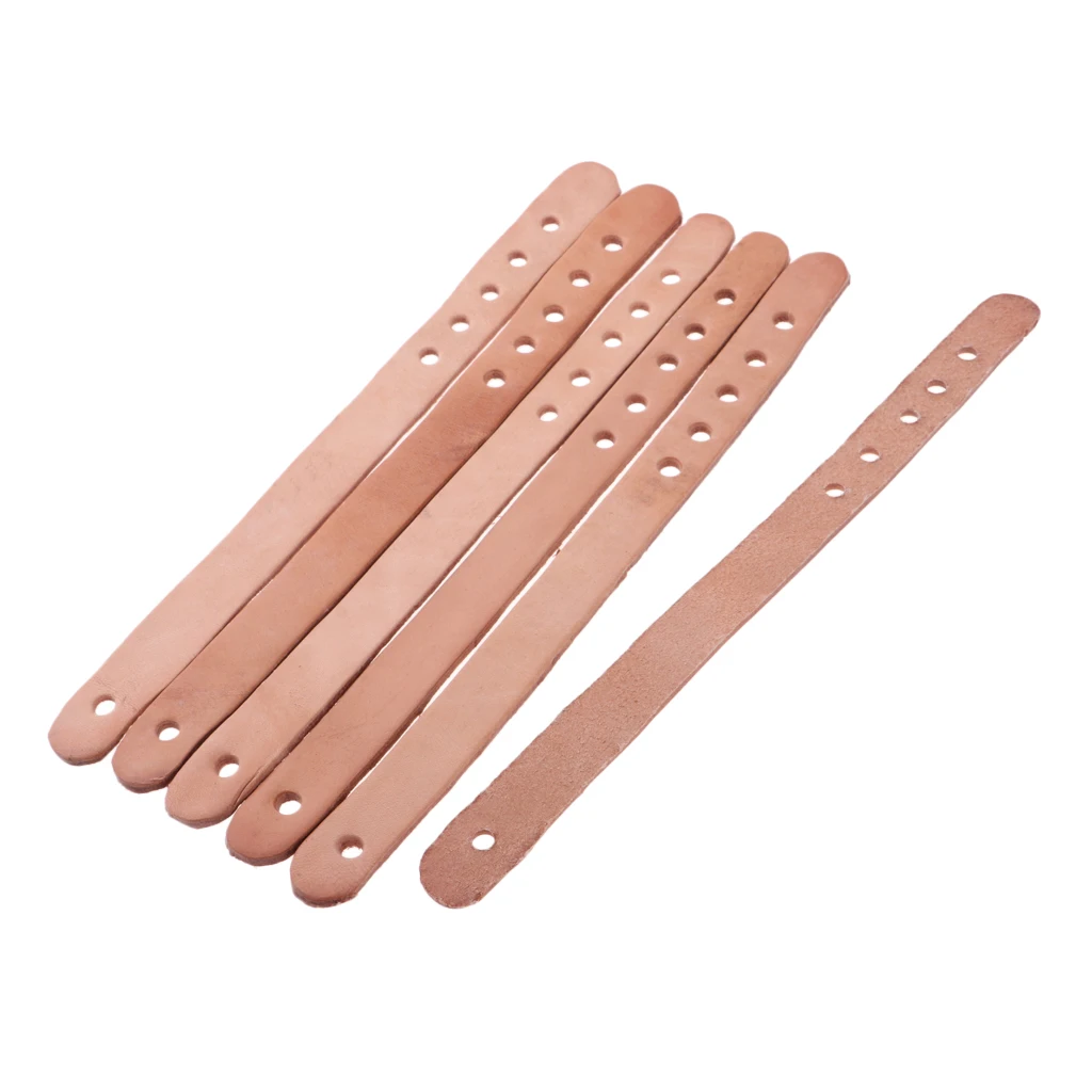 Pack of 6 Pool Eight Ball Table Pocket Rail Leather Belt Billiards Accessories