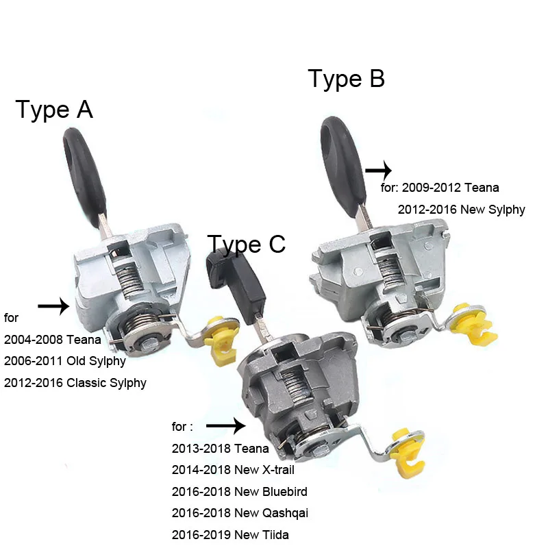 Car  Door Lock Cylinder for  Nissan X-trail Teana Sylphy Bluebird Qashqai Tiida  Left Front Door Auto Cylinder