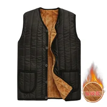 Осенняя и зимняя одежда новая мужская одежда матовый и Толстый жилет большой размер Папа жилет среднего возраста теплый шерстяной жилет