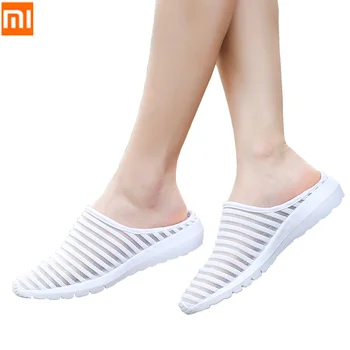

Xiaomi Women Slippers Summer Casual Soft Comfortable Mesh Shoes Outside Flat Slides Half Beach White Breathable Flip Flops Woman