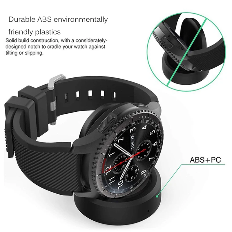 Беспроводное зарядное устройство для samsung Galaxy Watch 42/46 мм зарядная док-станция для Galaxy Smart Watch gear S2 S3 Ticwatch Moto 360 1 2