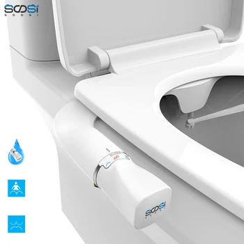 

Bathroom Toilet Seat Bidet Attachment Hand-held Easy-to-Install Single Nozzle Cold Water Cleaning Bidet Sprayer