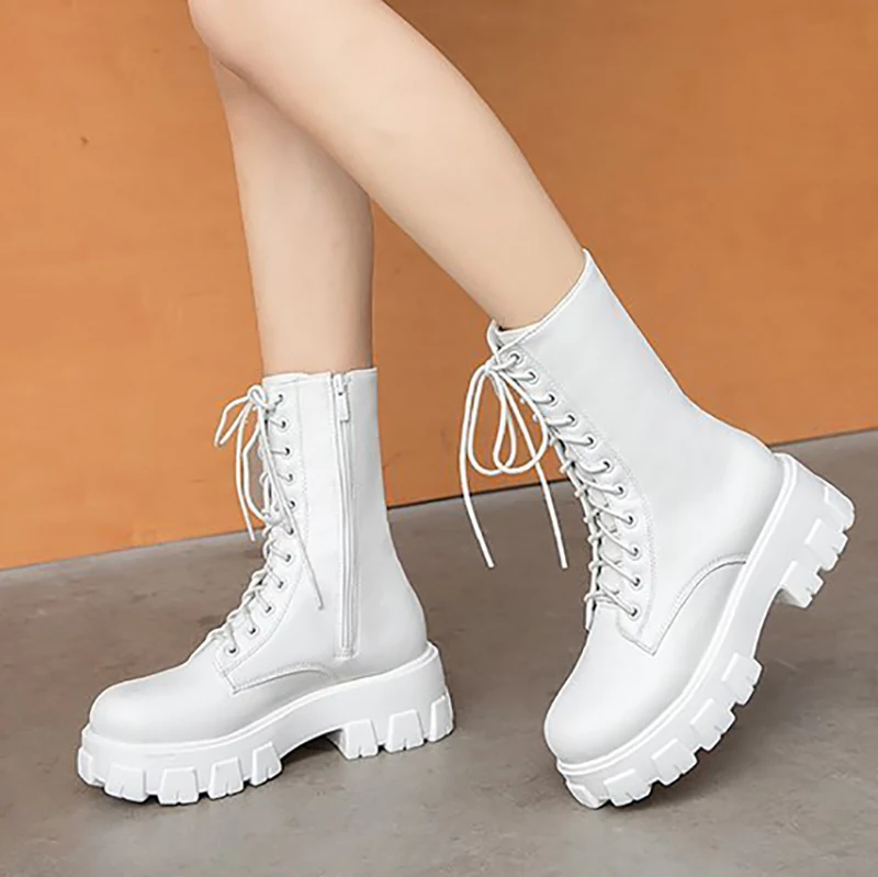 Botas blancas plataforma mujer Clearance