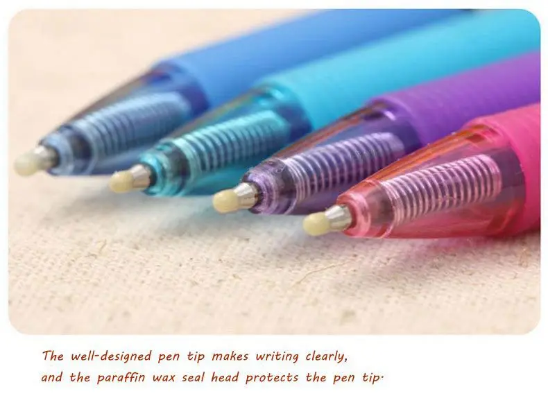 8Pcs/Set 0.5mm Black Blue Ink Gel Pen Erasable Refill Rod Erasable Pen Washable Handle Gel Ink Pens School Office Stationery