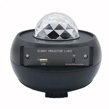 

USB LED Star Projector Light Music Starry Water Wave LED Night Light Bluetooth Projector Sound-Activated Projector Light